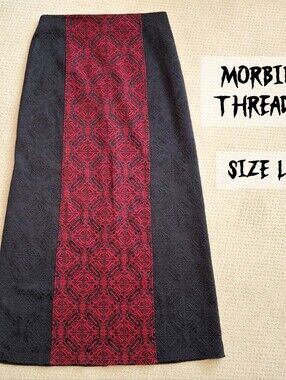 Vintage 90s Morbid Threads Brocade Maxi Skirt - Large